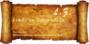 Lukács Zakariás névjegykártya